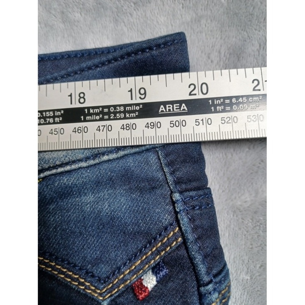 Carbon Slim Fit Jeans Men 40 Low Wasit Dark Wash Blue Whiskered Faded Distressed - Picture 9 of 15